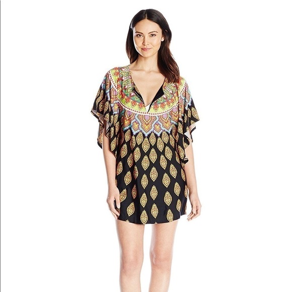 Trina Turk Moroccan Medallion-Print Tunic Coverup SZ S - Picture 1 of 5